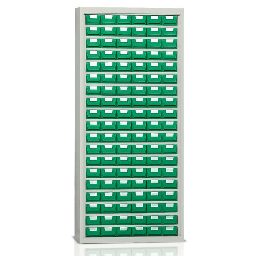 Industrijska omara s plastičnimi predalčki - 2000 mm - 114 - Plastični zeleni - NE